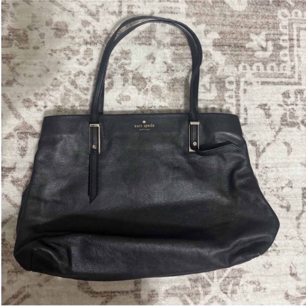 Kate Spade Black Leather Tote Bag